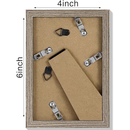 Vittanly 4x6 picture frame, Matted for 3.5x5 Photos, Grayish Brown - color: Grayish Brown, size: 4x6