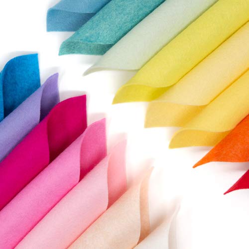 15 Sunny Days Colors 9X12 inch Merino Wool Blend Felt Sheets Collection