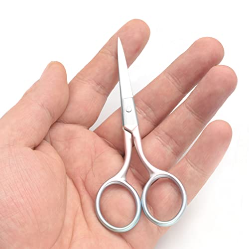 Multicolor Professional Grooming Scissors for Facial Hair Removal - color: Green+pink