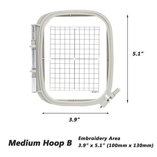 Sew Tech Embroidery Hoop for Bernina, 5.1x3.9in 130x100mm Medium Frame - size: 3.9x5.1"-Medium Hoop B
