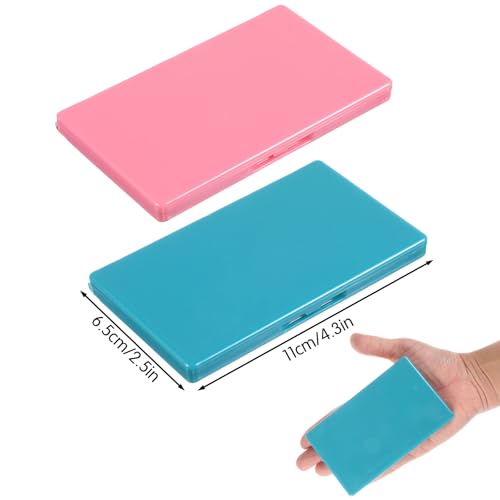 Piriuuo 2 Pcs Magnetic Needle Case, Sewing Needle Holder Rectangle Magnetic Needles Holder Portable Sewing Needles Box Sewings Supplies for Pin Holders Organizer (Green & Pink)