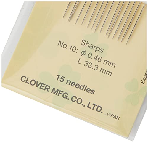 Clover Gold Eye Applique Needles - Size 10 15/Pkg - size: 10