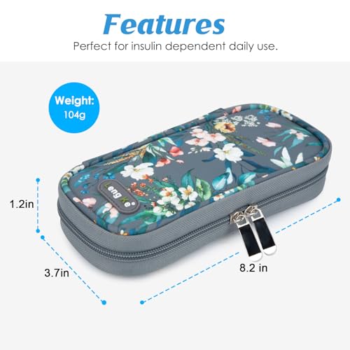 YOUSHARES Insulin Cooler Travel Case - Portable Refrigerated Medicine Case for Insulin Pen, Medication and Diabetic Supplies with 2 TSA Approved Ice Pack - color: Camellia Grey