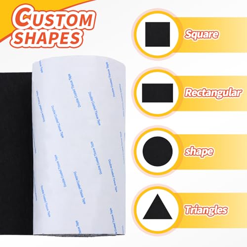 Felt Furniture Pads, 5 x 120 x 0.12 Inch Felt Strips - color: Black, size: 5" x 120" (1 Pack)
