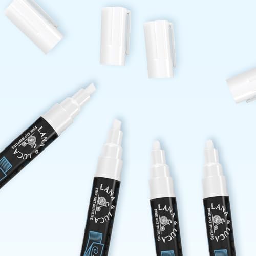 LANA & LUCA White Liquid Chalk Marker Pens - White - 10 Pack, 6mm - size: 10 Count (Pack of 1)