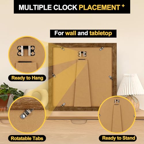 TOFOREVO 11x11 Picture Frames with 8x8 Mat Set of 2, Rustic Brown - color: Rustic Wood, size: 11x11