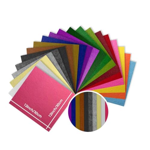 12" x 12" Felt Fabric Sheets for Crafts, Squares Felt Paper (Pure White) - color: Pure White