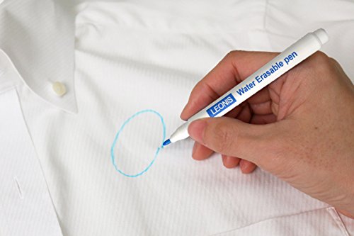 LEONIS Water Erasable Fabric Marking Pen Blue 5 Count Pack [ 78008 ] - size: 1 Count (Pack of 5)