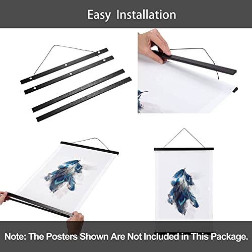 WITCOLOR Magnetic Poster Hanger Frame 28x22 28x20 28x40 Poster Frame 28 Inch Wide 1 Pack Magnetic Hanging Frame Black Wood 28" Wide Magnetic Poster Hanger Picture Frame - color: Teak Black, size: 28 Inch