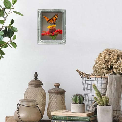 CVHOMEDECO. 6x8 Picture Frame Made of Solid Wood High Definition Glass Rustic Vintage Designs Small Photo Frame for Tabletop Display and Wall Mounting, Distress Grey - color: Distress Grey A, size: 6" X 8"