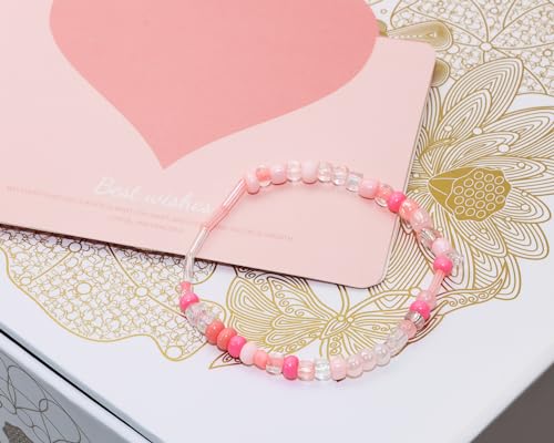 Mixed Craft Beads 1000Pcs/20g Glass Seed Beads Tube Beads Bugle Beads 1.5-4.5mm Small Loose Spacer Beads for DIY Bracelets Necklace Earring Jewelry Making (Pink) - color: Pink