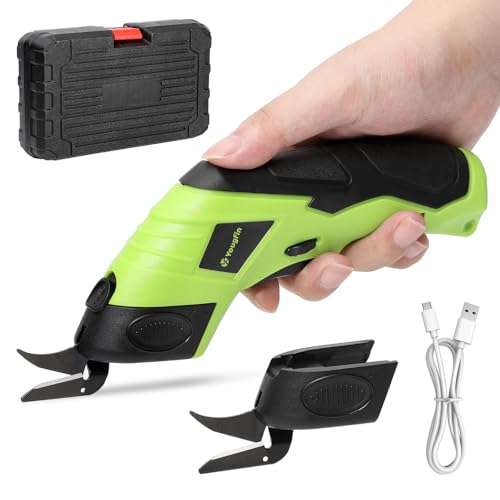 4.2V Cordless Electric Fabric Scissors, Case & 2 Blades - style: With 2 Blades