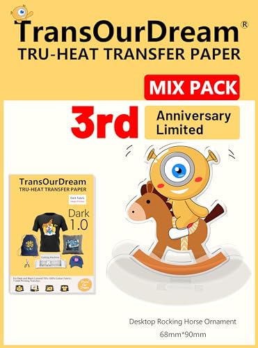 TransOurDream Heat Transfer Paper for Dark Fabric (50 Sheets, 8.5x11) Printable Heat Transfer Vinyl for T-Shirts Iron on Transfers for Inkjet Printer - color: Dark, size: 50 Sheets