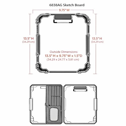 ArtBin Sketch Board with Internal Craft Storage, Drawing Surface, Grey