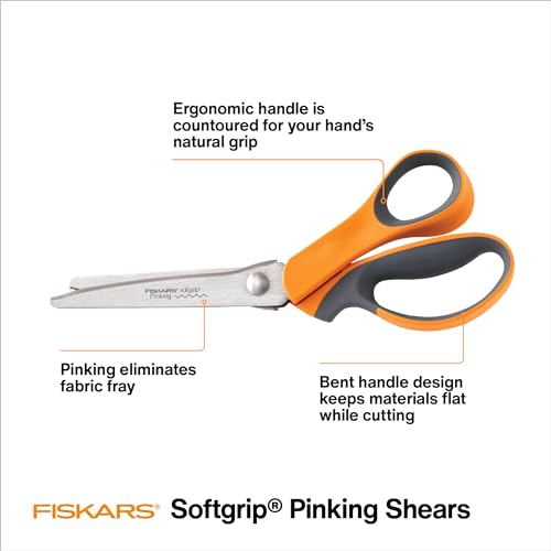 Fiskars 9" SoftGrip Pinking Shears for Fabric Cutting & Sewing - style: Pinking Shears