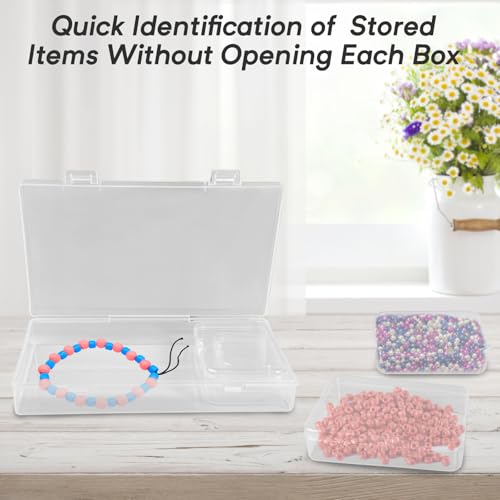 24 Pack Clear Plastic Storage Boxes with Hinged Lids - color: 24 Pcs Storage Box
