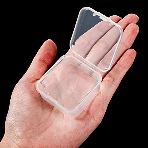 Jetec 6 Pieces Small Clear Plastic Storage Box, 1.7 x 1.7 x 0.8 Inch - size: 1.7 x 1.7 x 0.8 Inch