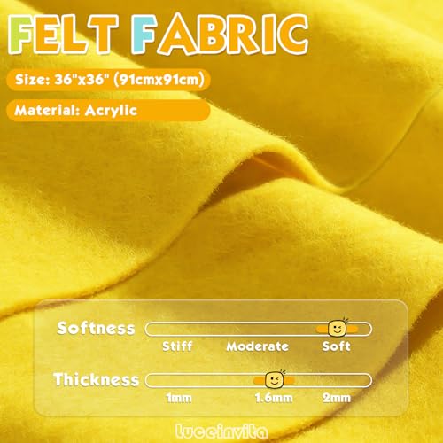 Sunflower 36" X 36" Felt Fabric Sheet - 1.6mm Thickness - color: Sunflower, size: 36" x 36"