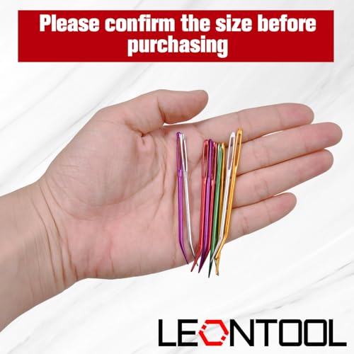 LEONTOOL 10 Pcs Large Eye Yarn Darning Tapestry Needle Big Eye Weaving Needle Aluminum Bent Needles Sewing Hand Knitting Needles with Storage Tube for Crochet Weaving Darning Projects