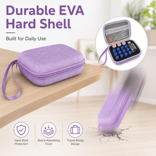 17 Slots Peptide Insulin Vial Hard EVA Travel Case Fits 1ml-30ml Vials - color: Purple