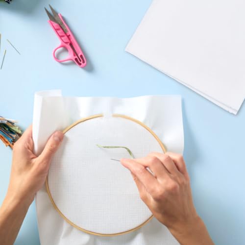 BENECREAT 16CT Cotton Cross Stitch Fabric, 40x20 Inch Aida Cloth 16 Count Embroidery Cloth for Craft Embroidery, Handmade Needlework, DIY Handicrafts, 0.5mm Thick - size: 40x20inch (16CT)
