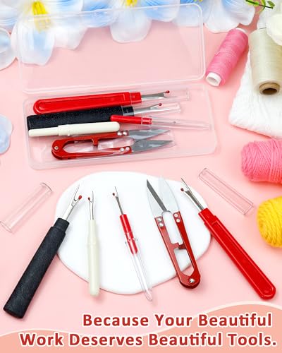 FIVEIZERO Seam Rippers for Sewing – 2 Big and 2 Small Stitch Remover Tools, Thread Ripper, Embroidery Removal Tool with Thread Snips - size: Basic Edition