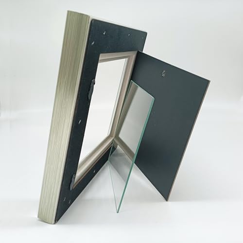 5x5 Silver Picture Frame, Real Glass, MDF, Black Backing, Wall/Tabletop - color: Silver, size: 5x5