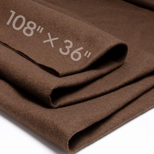 Chocolate Brown Fabric Sheet 108" X 36", 1.4mm Thick Large Soft Durable Flexible Craft Felt by The Yard, Nonwoven Fabric for DIY Sewing, Arts and Crafts, Decoration Projects - color: Chocolate Brown, size: 3 yard pre cut