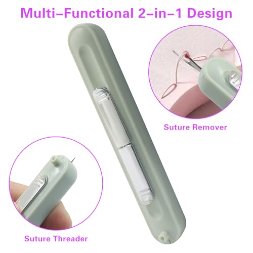 BokWin 2 in 1 Automatic Needle Threaders & Seam Ripper, 2 Pack, Green - color: Green, size: 2 pack