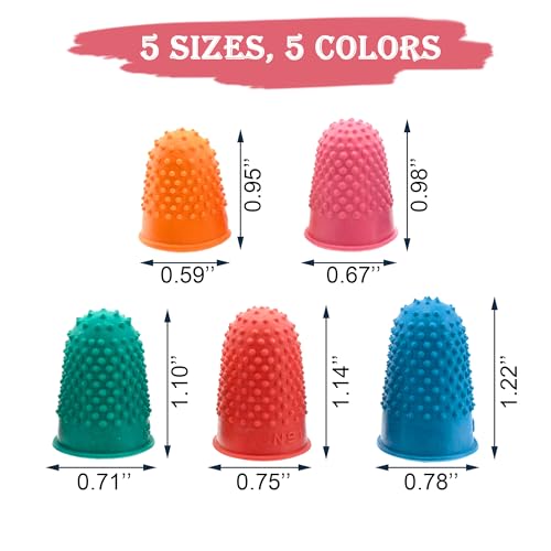 Medsuo 5pcs Rubber Thimbles for Finger Tips Protector, Paper Sorting