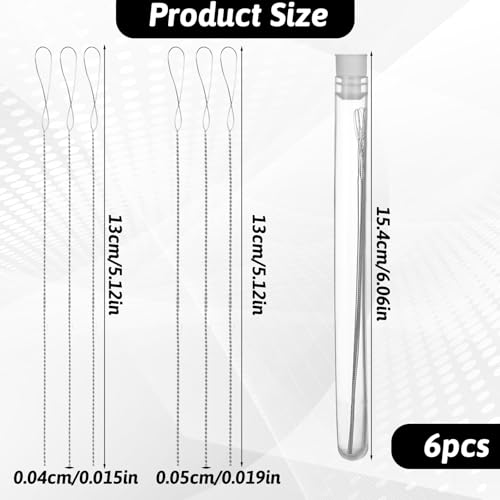 6 PCS Twisted Wire Beading Needles, 2 Sizes Bead Needle for Jewelry Making, Stainless Steel Twisted Wire Beads Needle for Jewelry Making, DIY Crafts(0.4mm, 0.5mm)