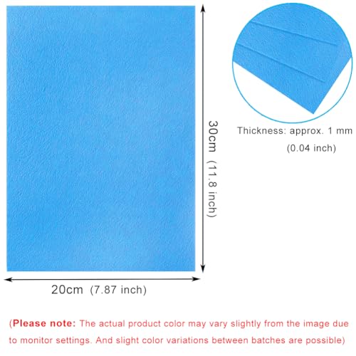 10 Sky Blue Felt Fabric Sheets,7.87 x 11.8 inch (20 x 30cm) A4 Stiff Felt Squares 1 mm Thick, Great for DIY Craft, Sewing Projects, Nonwoven Patchwork, Decoration - color: Sky Blue-1