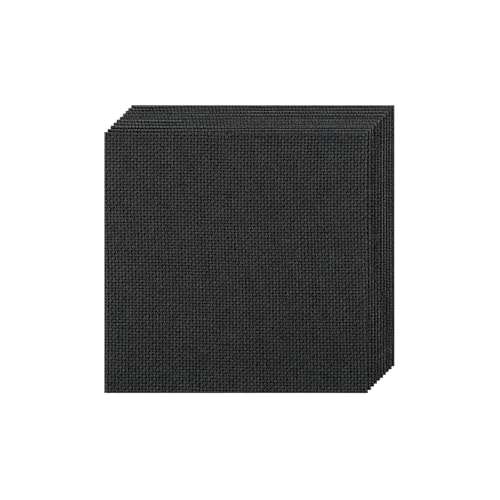 10 PCS Black Aida Cloth 14 Count Cross Stitch Fabric (9.8×9.8 Inch) - size: 9.8×9.8 Inch