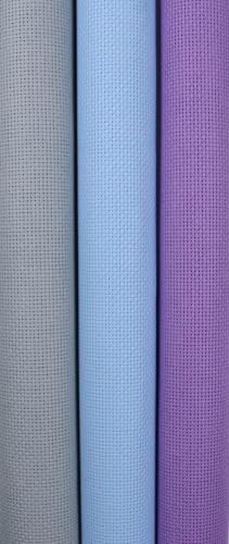 KCS 3 pc of 15" x 18"(38cmx45cm) 18 Count Cross Stitch Cotton Aida Cloth Needlework Rolled Fabric Box,18CT,Light Grey+Light Blue+Lavender - color: Light Grey+light Blue+lavender, size: 18CT