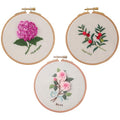 3 Pack Beginner Embroidery Kit for Adults with Tools & Instruction - color: White - 2, size: White - 2 - Small
