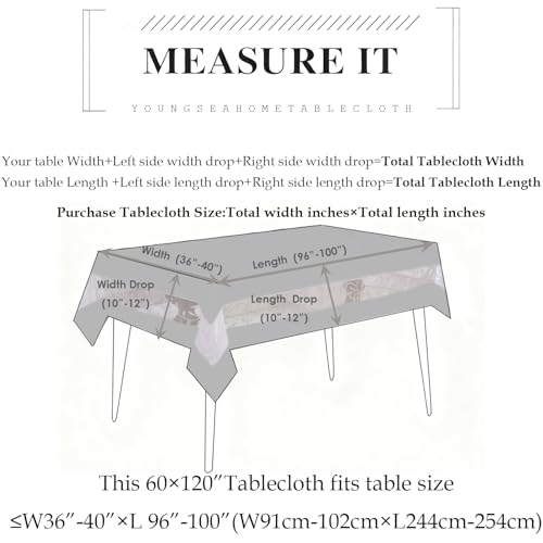 Polyester Fabric Tablecloth with Exquisite Embroidery Sheer Border-Waterproof/Wrinkle Resistant-for Dining,Indoor&Outdoor,Wedding,Holiday,Grey,Rectangle 60x120Inch - color: Grey, size: 120" x 60" (Rectangular)