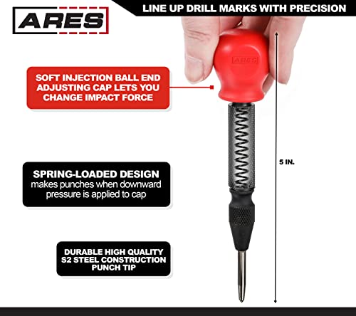 ARES Automatic Center Punch, 5-Inch Adjustable Spring-Loaded, S2 Steel Tip - size: Automatic Center Punch
