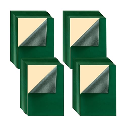 Mesheshe 40PCS Self Adhesive Felt, DIY Self Adhesive Fabric for Art & Crafts, Peel and Stick Felt for Drawer/Jewelry Box Felt Liner, A4 Size (8.3" x 11.8", Green), MSS23-XH-40PCSA4-GREEN - color: Green, size: 40PCS