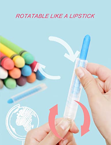 luckyrain Non-toxic Dustless Chalk With Holder for Kids Colored Chalk，24PCS - style: 24Colour+Holder
