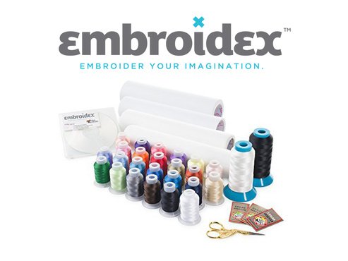 Embroidery Machine Starter Kit - Everything Needed to Do Machine Embroidery Thread, Stabilizer, Bobbin Needles Etc Plus Bonus Embroidery Designs and Instructional CD