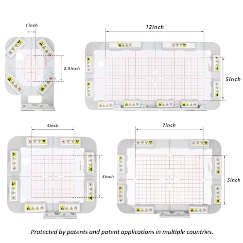 Sew Tech 4pcs Magnetic Hoops for Brother, 1x2.5 4x4 5x7 5x12in Bar Set - color: 4in1-AMK