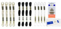 DMC Embroidery Floss Mouline Special Black (310), Cream(712), White(Blanc) -3 Colors Thread Bundle with DMC Embroidery Hand Needles 3-9, INCELER Supplies