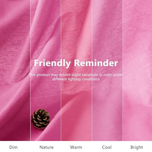 NSGZ Pink Linen Cotton Fabric 1 Yard 61" Wide, Linen Cotton Blend - color: Pink, size: 1 Yard
