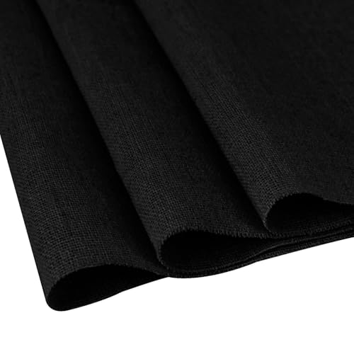 Linen Embroidery Fabric, 20 by 59-Inch Needlework Fabric Black - color: Black Color
