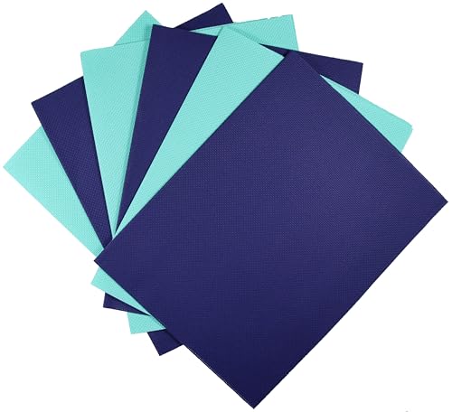 KCS 6 pc of 12" x 18" (30cmx45cm) 14CT Counted Cotton Aida Cloth Cross Stitch Fabric (Royal Blue+Sea Green) - color: Royal Blue+sea Green
