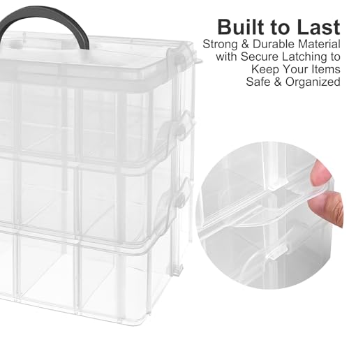 3-Tier Stackable Storage Container Box, 30 Compartments - color: 30 Pcs Storage Box