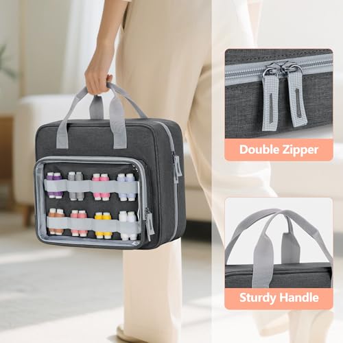 LUXJA Sewing Storage Organizer with Folio Open Design, Gray - color: Gray