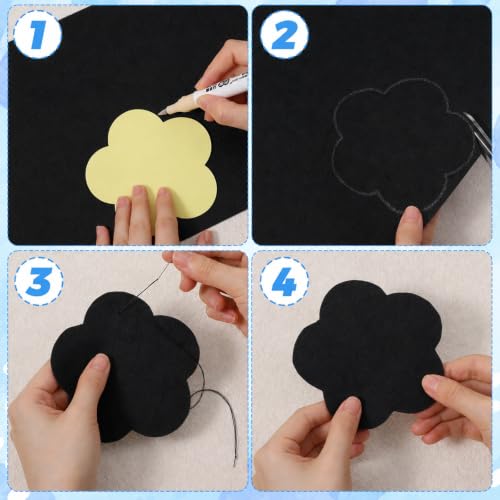 Ymapinc 10Pcs Black Felt Fabric Sheets, 11.7x7.8 Inch - color: Black