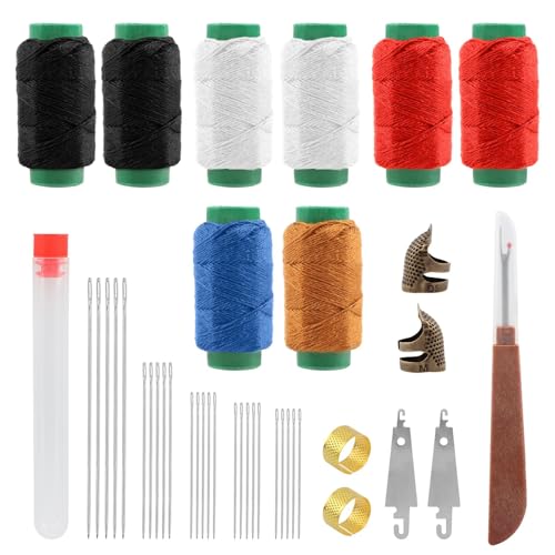 41-Pcs Sewing Tool Kit, 25 Large Eye Needles, Threads, Threaders & Thimbles