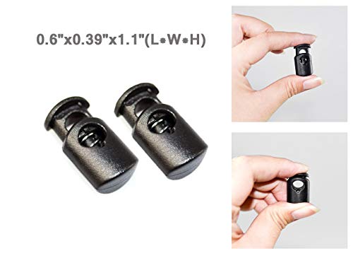 30Pcs Black Cord Locks, Stop Plastic End Single Hole Spring Loaded Toggle Clamp Slider Draw String Stopper Clips Clothing Sewing Cinch Tight Bag Climbing - size: 30pcs